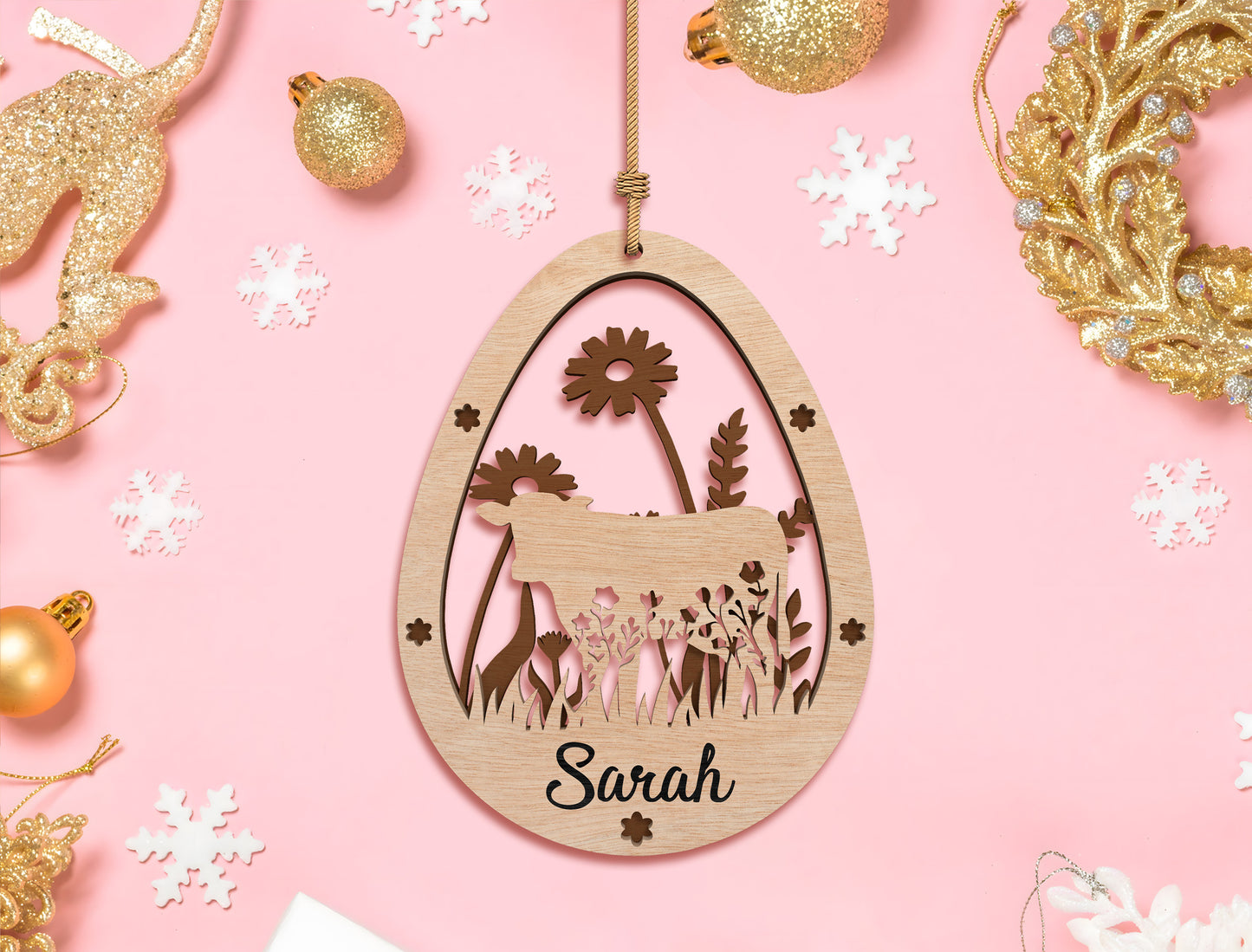 Personalized Easter Egg Name Ornament SVG Custom for Glowforge and xTool