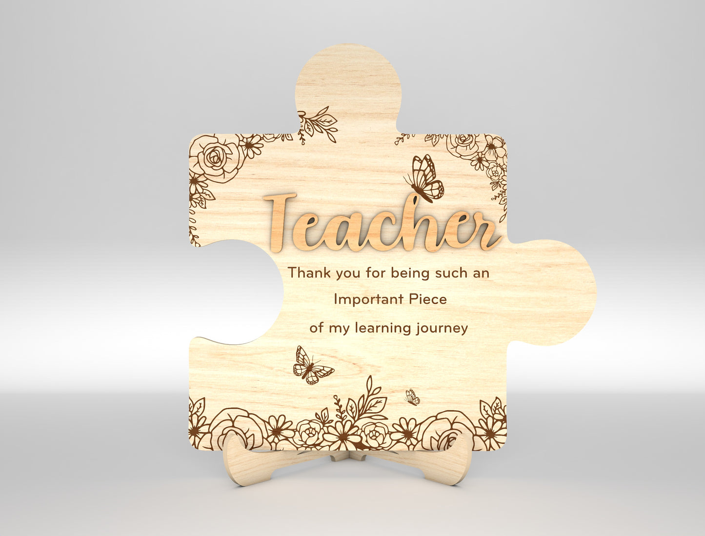 Teacher Puzzle Tabletop Sign SVG Bundle for Glowforge and xTool
