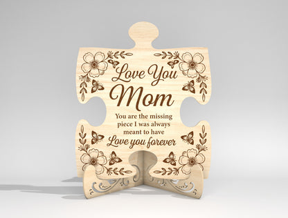 Puzzle Stand Sign SVG Bundle Engraved Floral for LightBurn and xTool