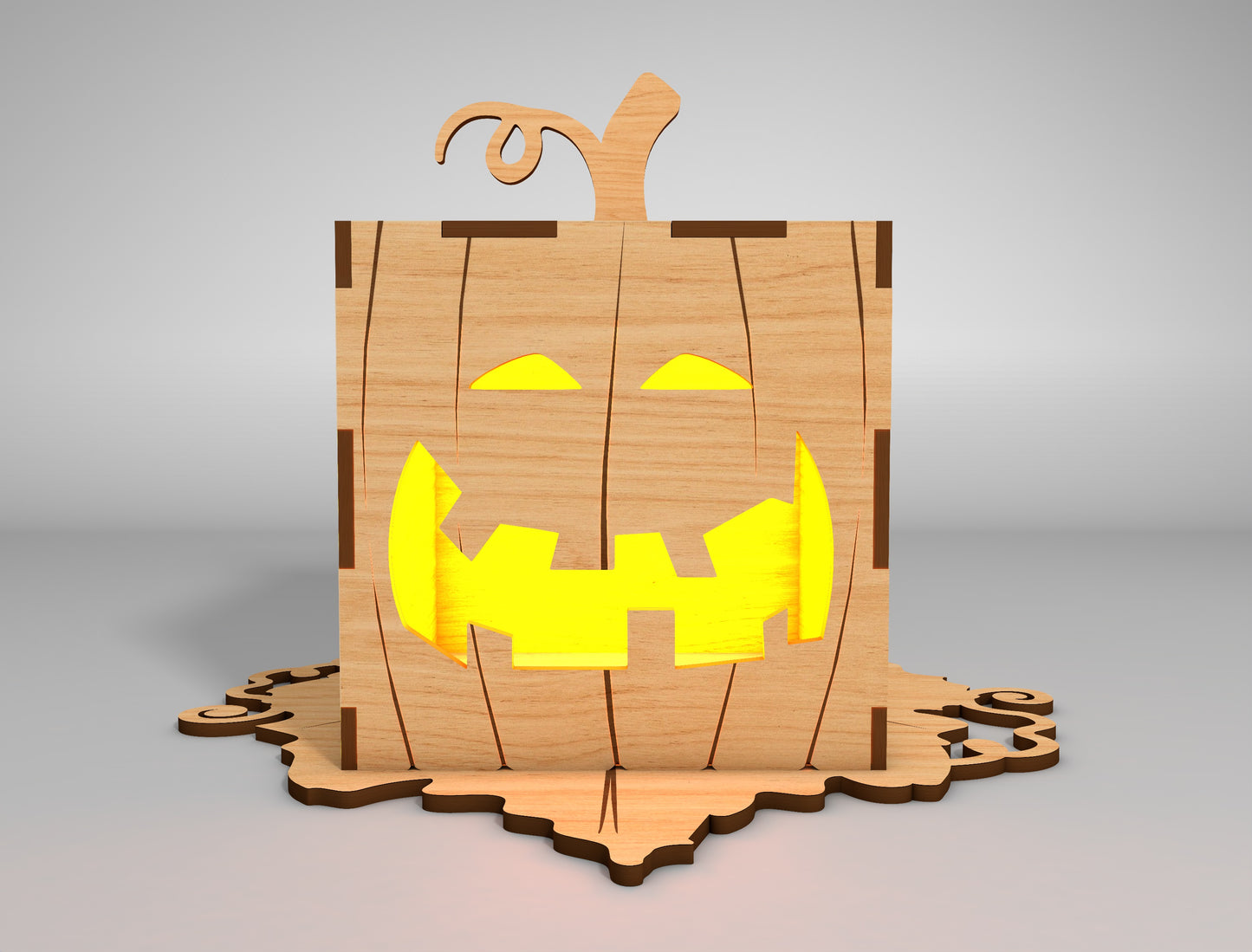 Halloween Pumpkin Lamp SVG Set for Glowforge xTool LightBurn