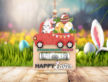 Easter Money Holder SVG Wooden Bunny Truck Cash for LightBurn and xTool