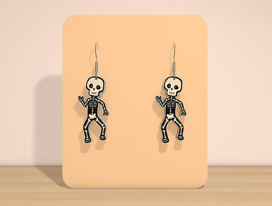 Halloween Skeleton Earrings SVG Bundle Laser Cut File | 9 Spooky Earring Designs | Gothic Jewelry Style | Glowforge, xTool, LightBurn, etc.