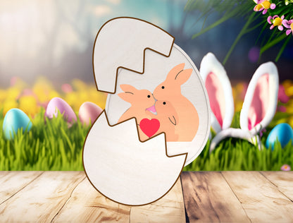 Easter Egg Decor SVG Cute Easter Wooden Tabletop for Glowforge and xTool