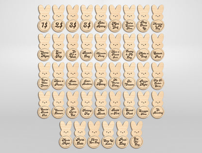 Easter Bunny Tokens SVG Reward Activity Token Set for LightBurn and Glowforge