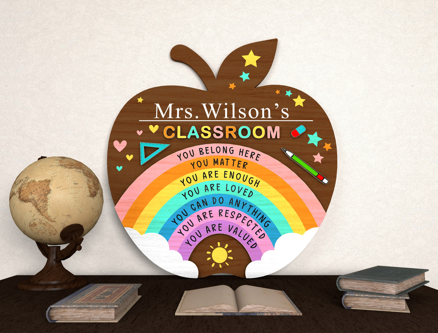 Personalized Teacher Door Hanger SVG for Glowforge and xTool