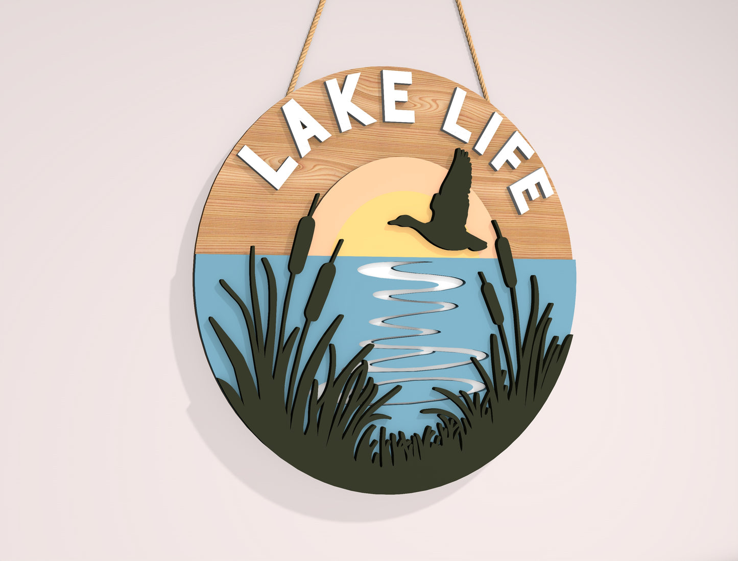 “Lake Life” Door Sign SVG Laser Cut File for Glowforge and xTool