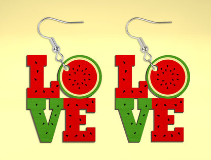 Watermelon Summer Earrings SVG Bundle Laser Cut File for Glowforge and xTool