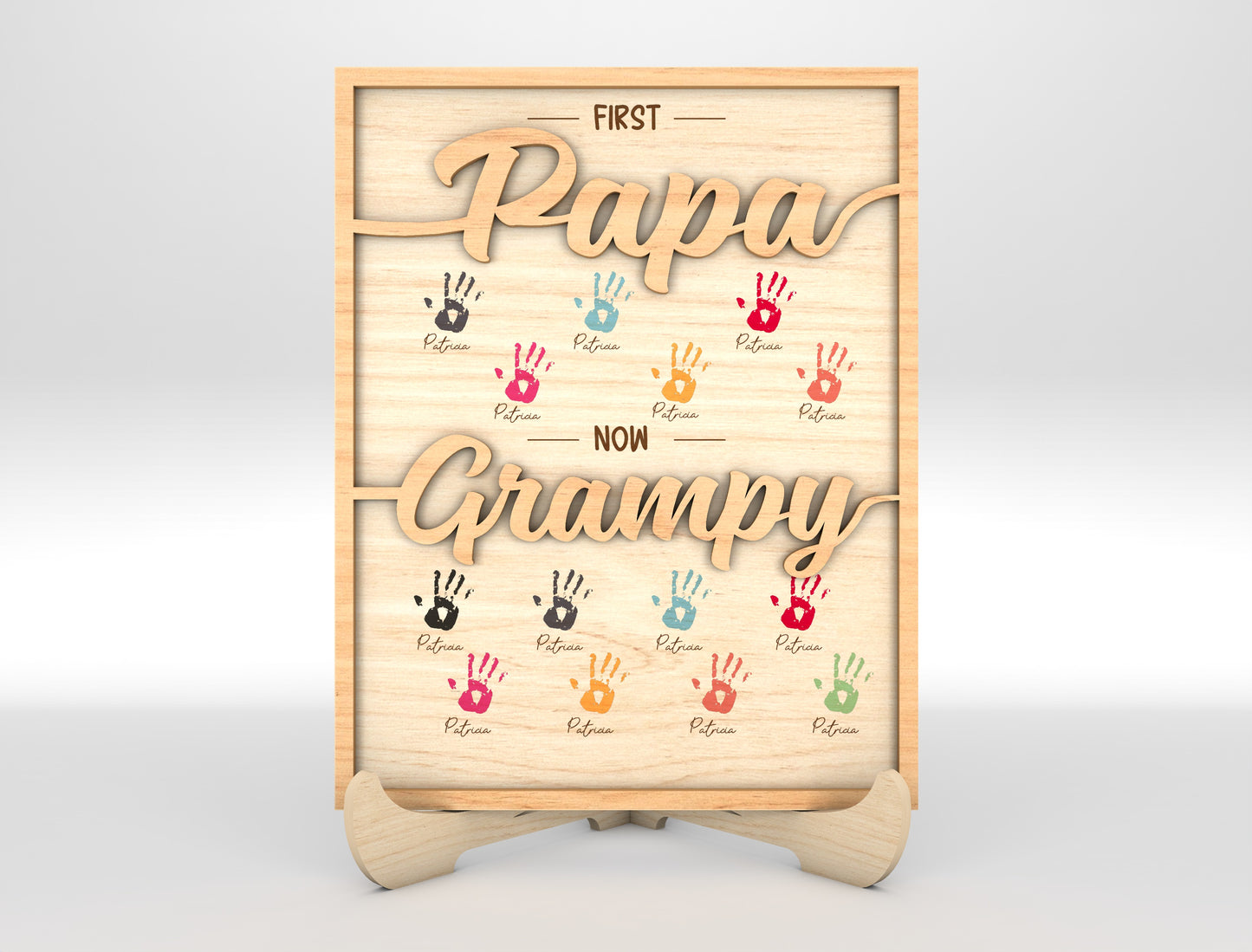 Dad Handprint Keepsake Sign SVG Laser Cut File for xTool and LightBurn