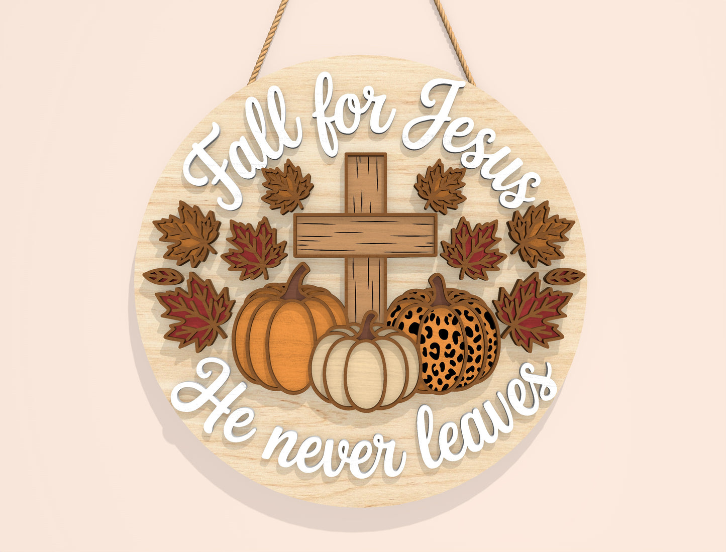 Fall Pumpkin Door Hanger SVG Bundle for Glowforge xTool LightBurn 6 Designs
