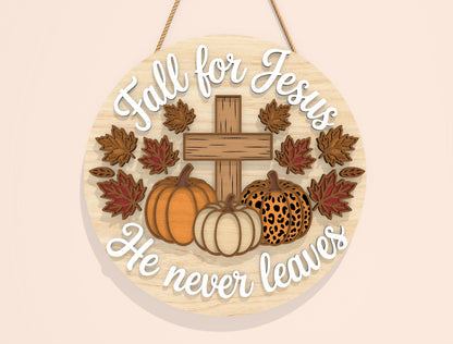 Fall Pumpkin Door Hanger SVG Bundle for Glowforge xTool LightBurn 6 Designs