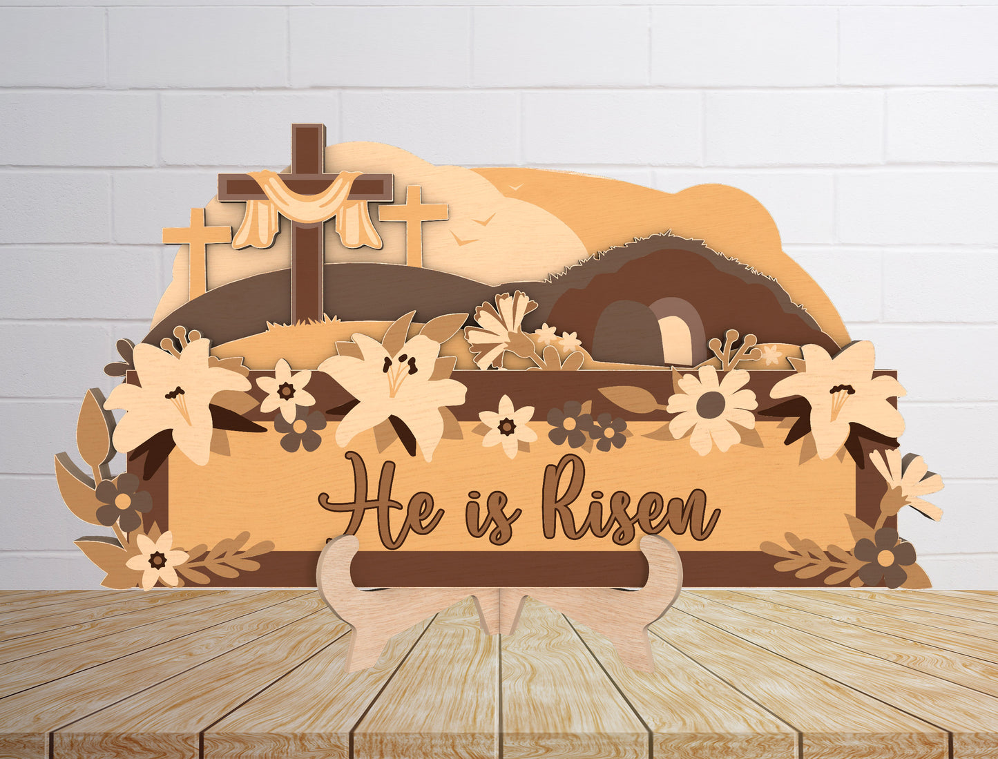 Multilayer He Is Risen SVG Bundle Christian Empty Tomb for Glowforge