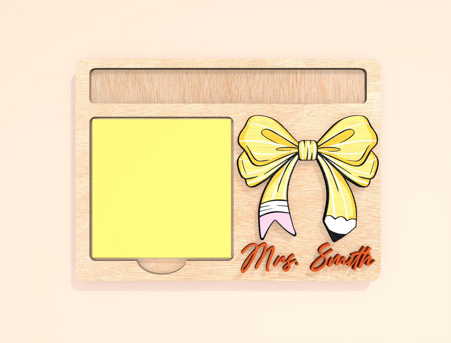 Personalized Teacher Sticky Note Holder SVG Bundle Laser Cut File for Glowforge