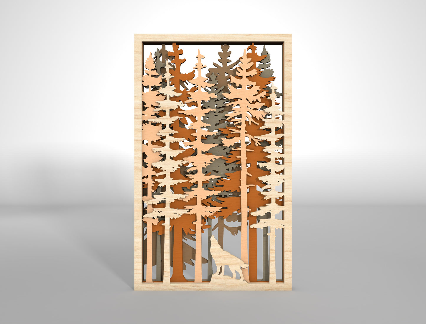 Forest Wall Hanging SVG Multilayer for Glowforge and xTool Laser Cut File