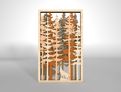 Forest Wall Hanging SVG Multilayer for Glowforge and xTool Laser Cut File