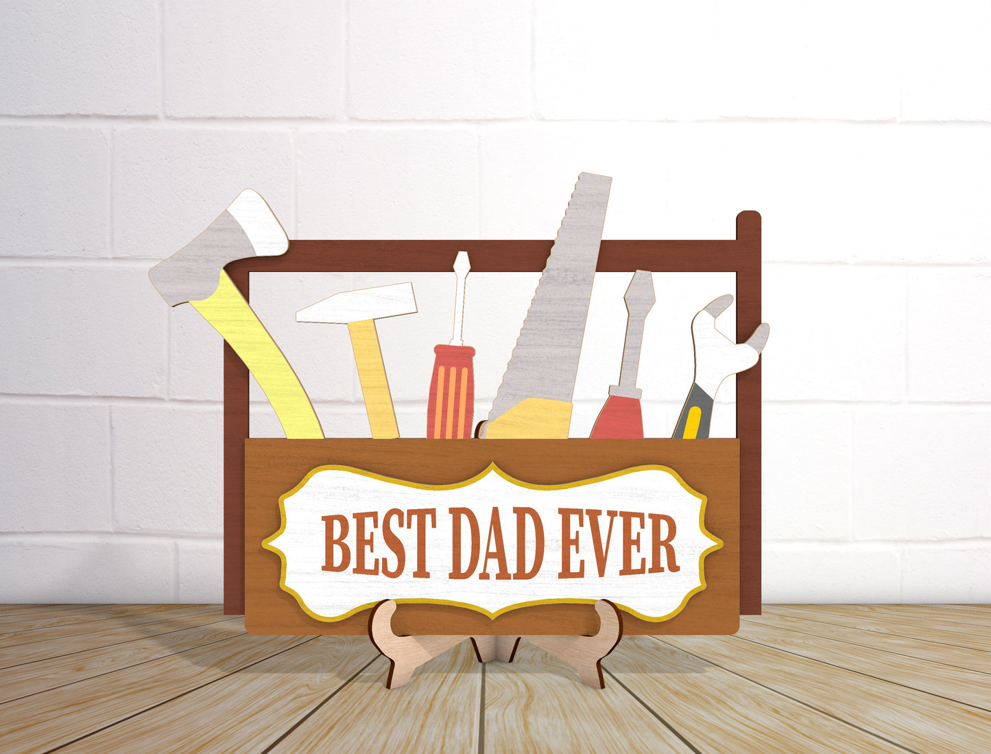 Best Dad Ever Toolbox Sign SVG Laser Cut File for Glowforge and LightBurn