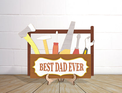 Best Dad Ever Toolbox Sign SVG Laser Cut File for Glowforge and LightBurn