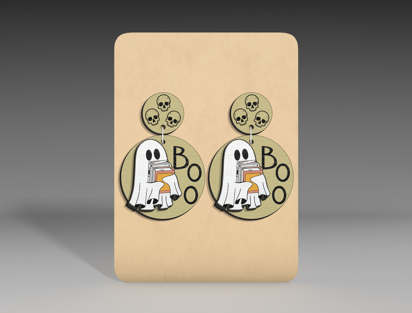 Halloween Boo Ghost Earrings SVG Bundle 3 Designs for LightBurn Glowforge