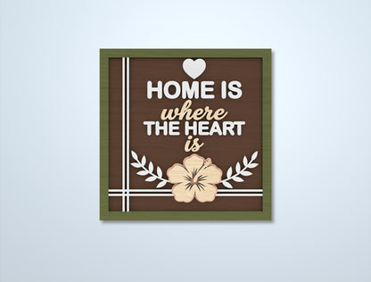 Home Sign SVG Bundle Laser Cut File for LightBurn and Glowforge