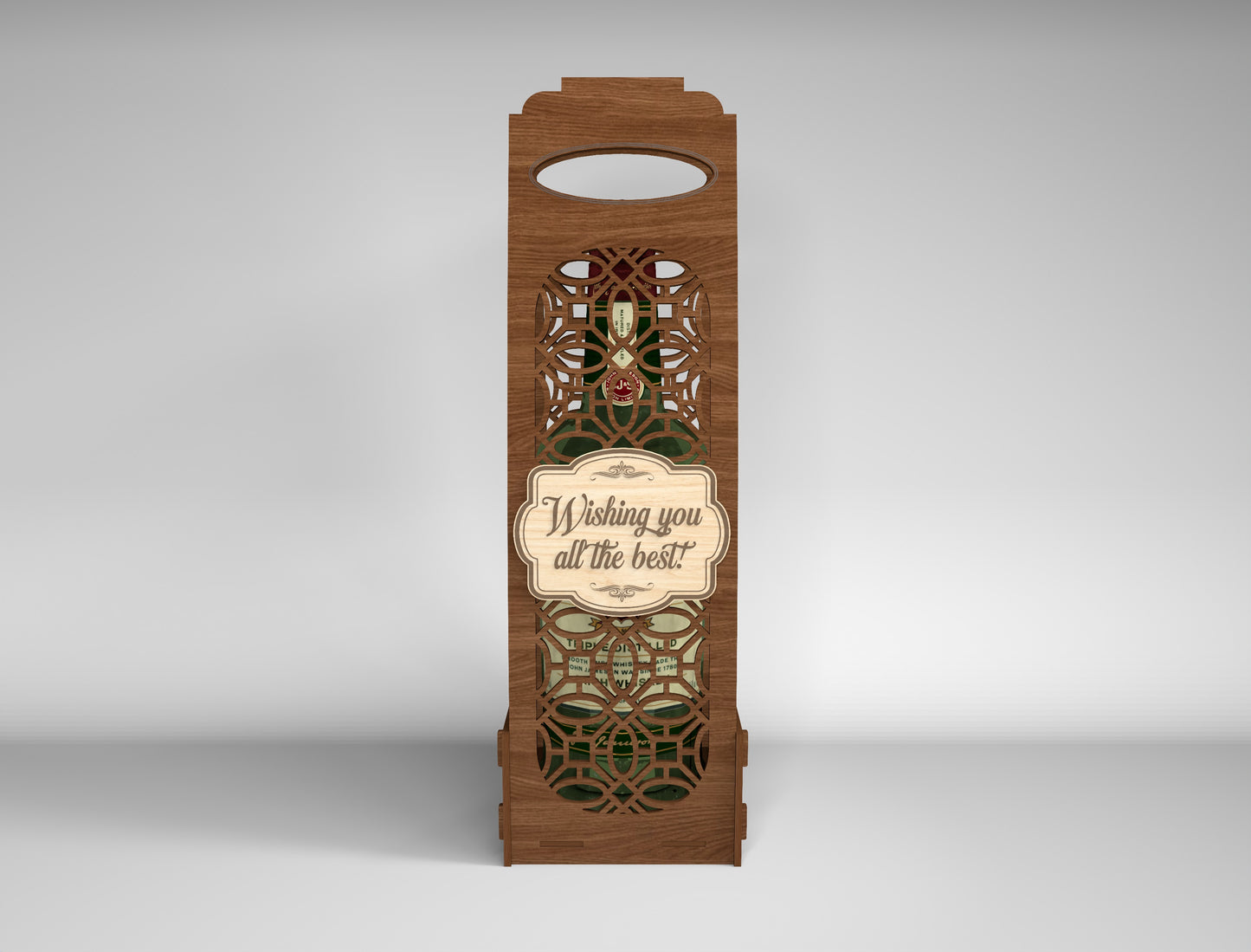 Wooden Wine Bottle Gift Box Bundle SVG Laser Cut File for xTool and Glowforge
