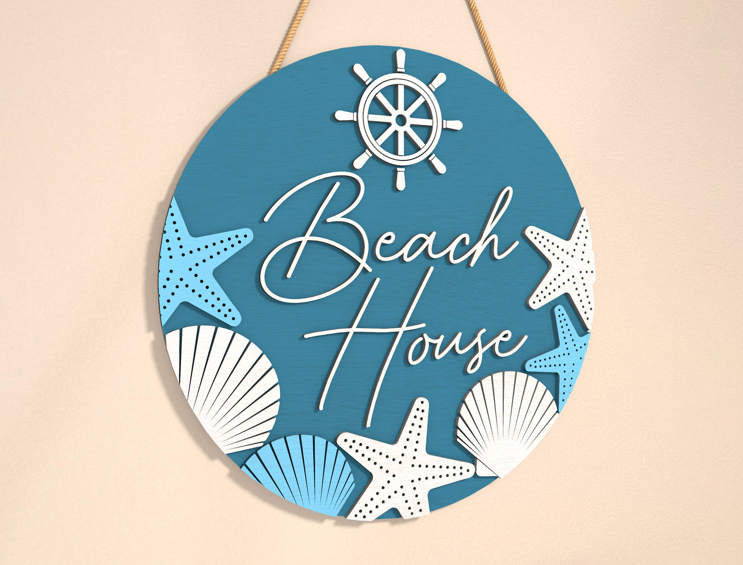 Beach House Door Sign SVG Laser Cut File for xTool and Glowforge