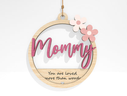 Mother's Day Floral Round Ornament SVG Bundle for Glowforge