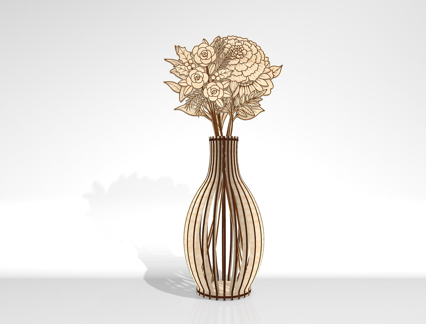 Flower Vase SVG Bundle Laser Cut File for xTool and Glowforge