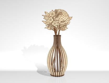 Flower Vase SVG Bundle Laser Cut File for xTool and Glowforge