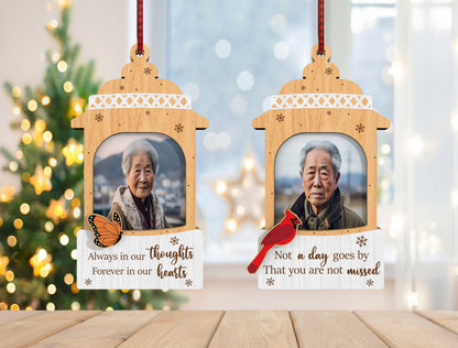 Memorial Photo Ornament SVG In Loving Memory Lantern Design Laser Cut File for LightBurn