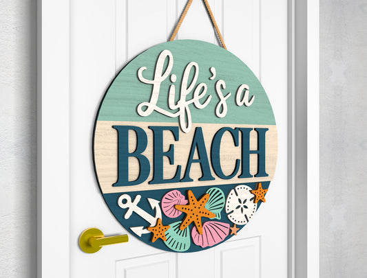 Life A Beach Door Hanger SVG for Glowforge