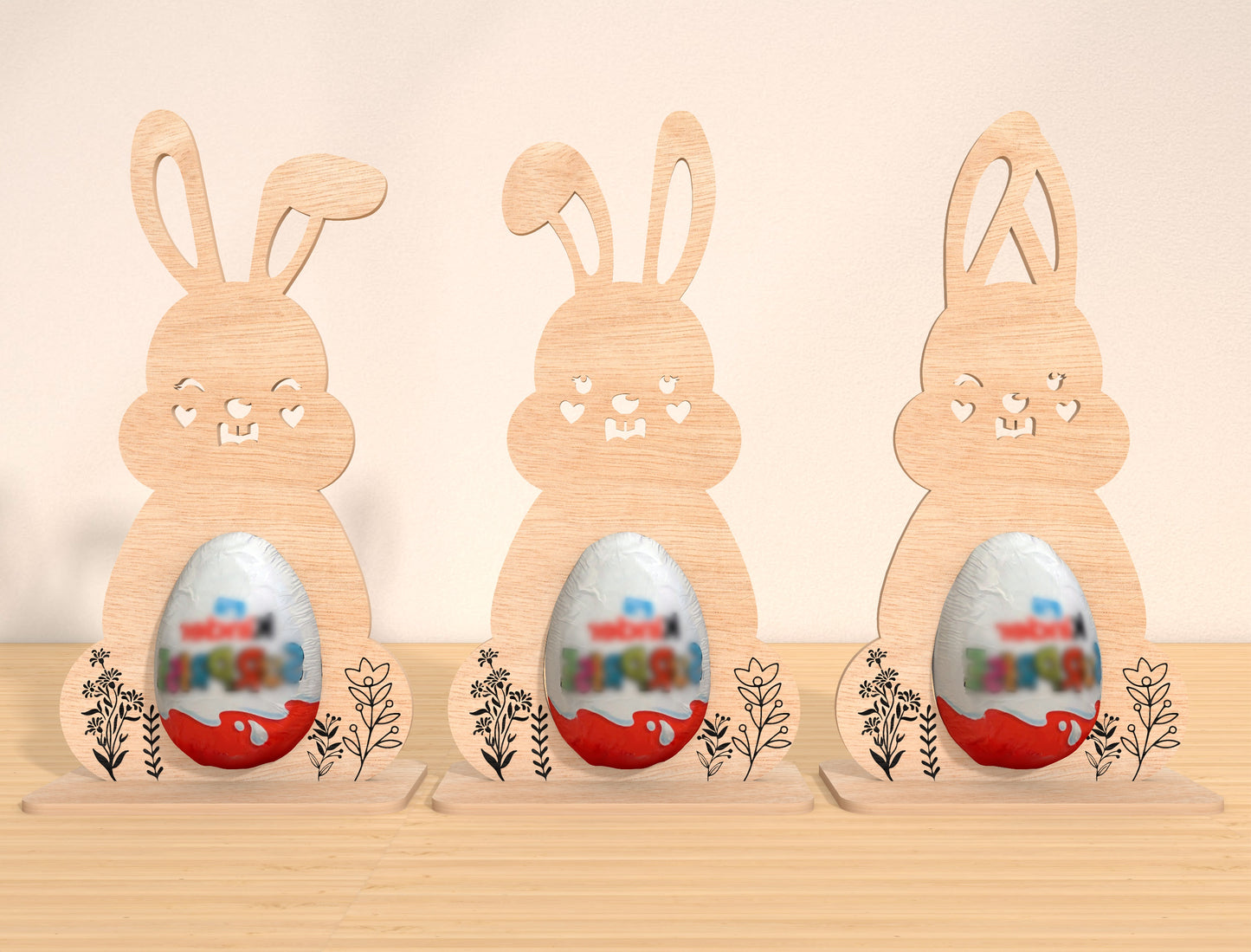 Bunny Egg Display Holder SVG Bundle 9 Designs for LightBurn and xTool