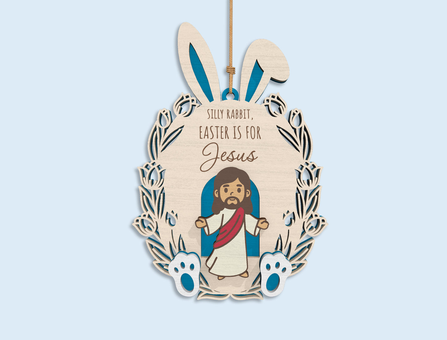 Jesus Easter Ornament SVG Bundle He Is Risen for Glowforge and xTool
