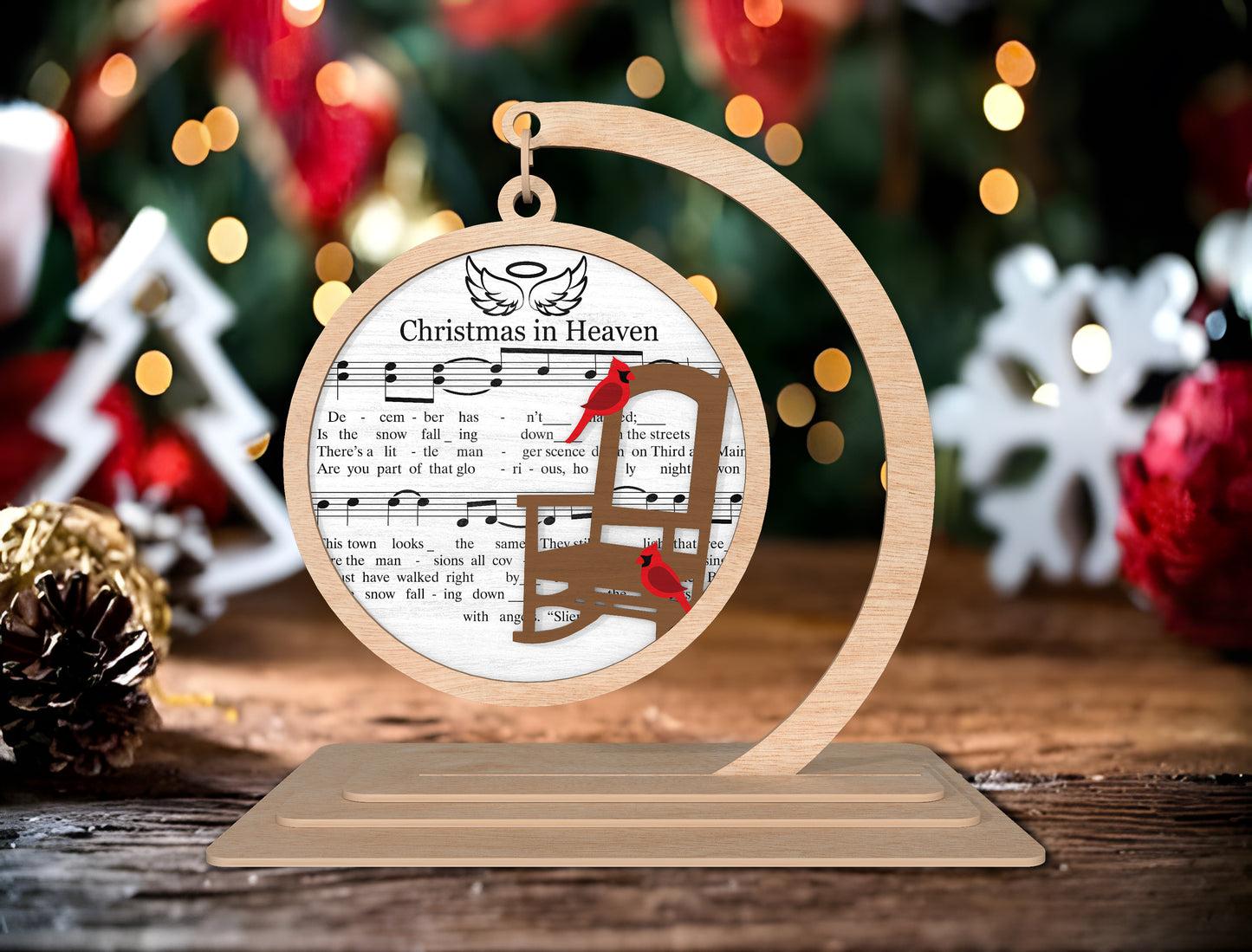 Christmas In Heaven SVG Memorial Tabletop Laser Cut File