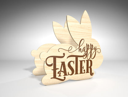 Easter Bunny Basket SVG Wooden Hollow Bunny Candy for LightBurn and xTool
