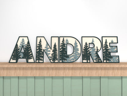 Forest Alphabet Letter SVG Bundle for Glowforge and LightBurn
