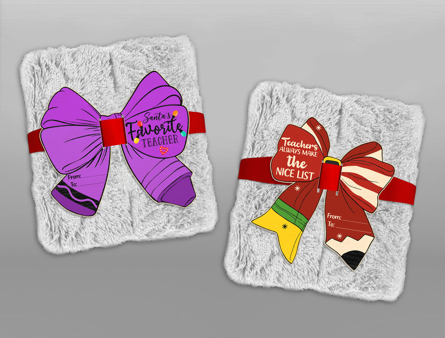 Teacher Bow Gift Tag SVG Bundle for Glowforge and LightBurn
