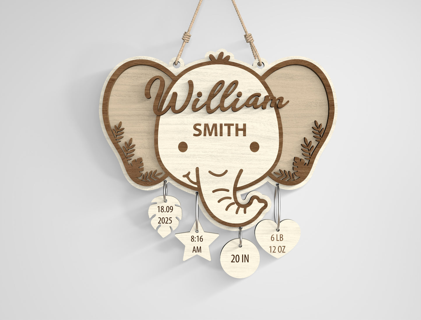 Safari Nursery Name Sign SVG File for Glowforge and xTool