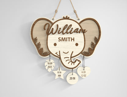 Safari Nursery Name Sign SVG File for Glowforge and xTool