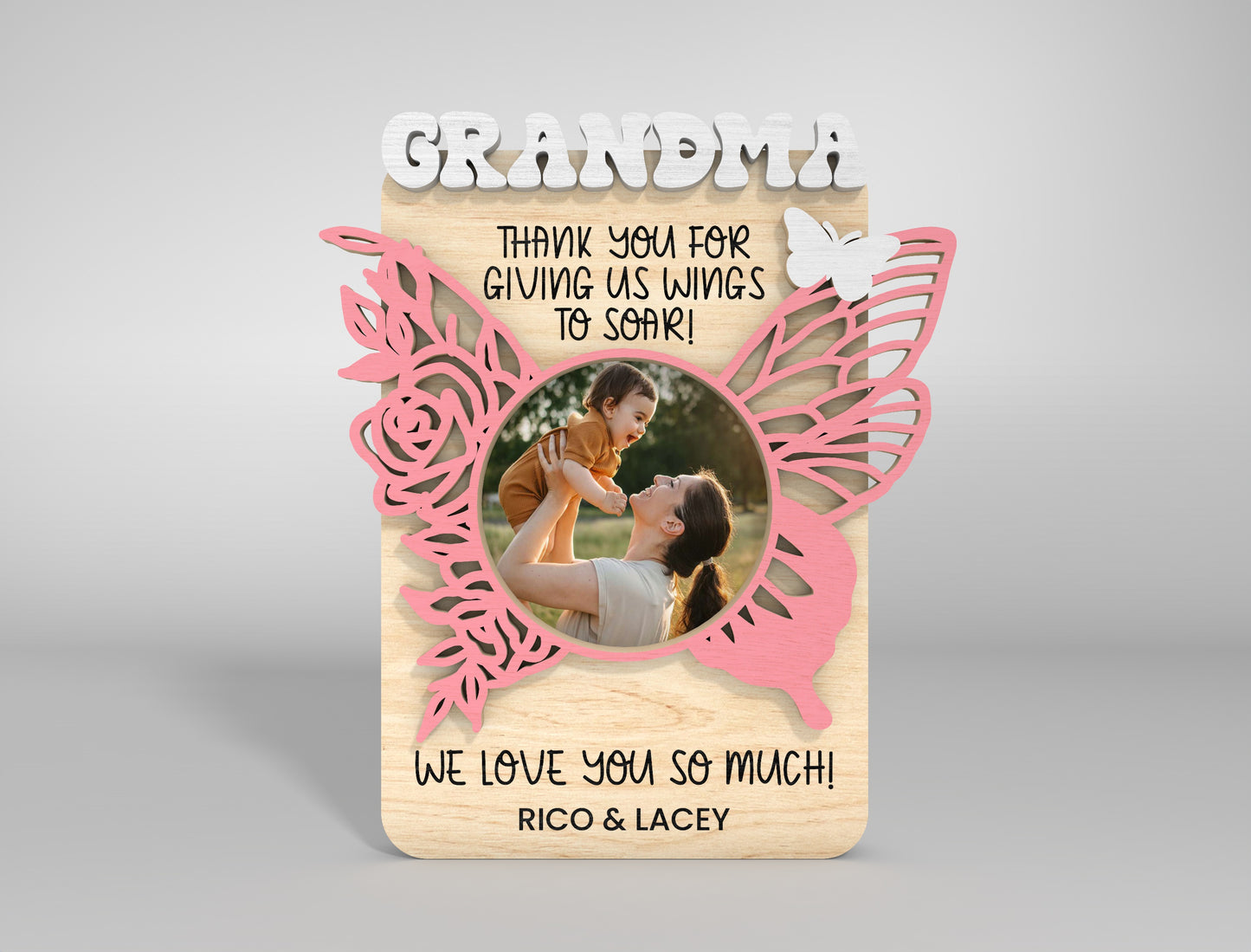 Personalized Photo Frame Mom Family SVG Bundle for Glowforge and xTool