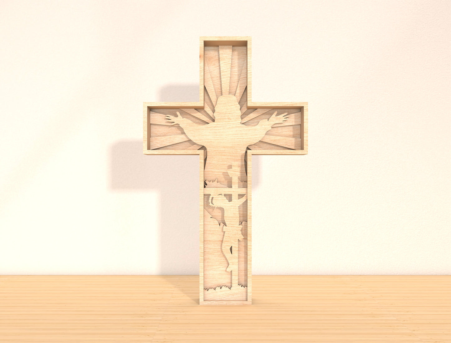 Multilayer Cross SVG Bundle 7 Layer Jesus Crucifix 2 Designs for Glowforge