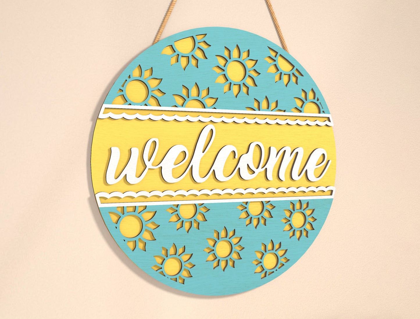 Sunshine Welcome Door Sign SVG for LightBurn and Glowforge