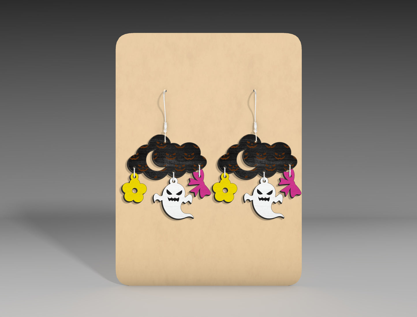 Halloween Ghost Flower Earrings SVG Bundle 3 Designs for xTool LightBurn