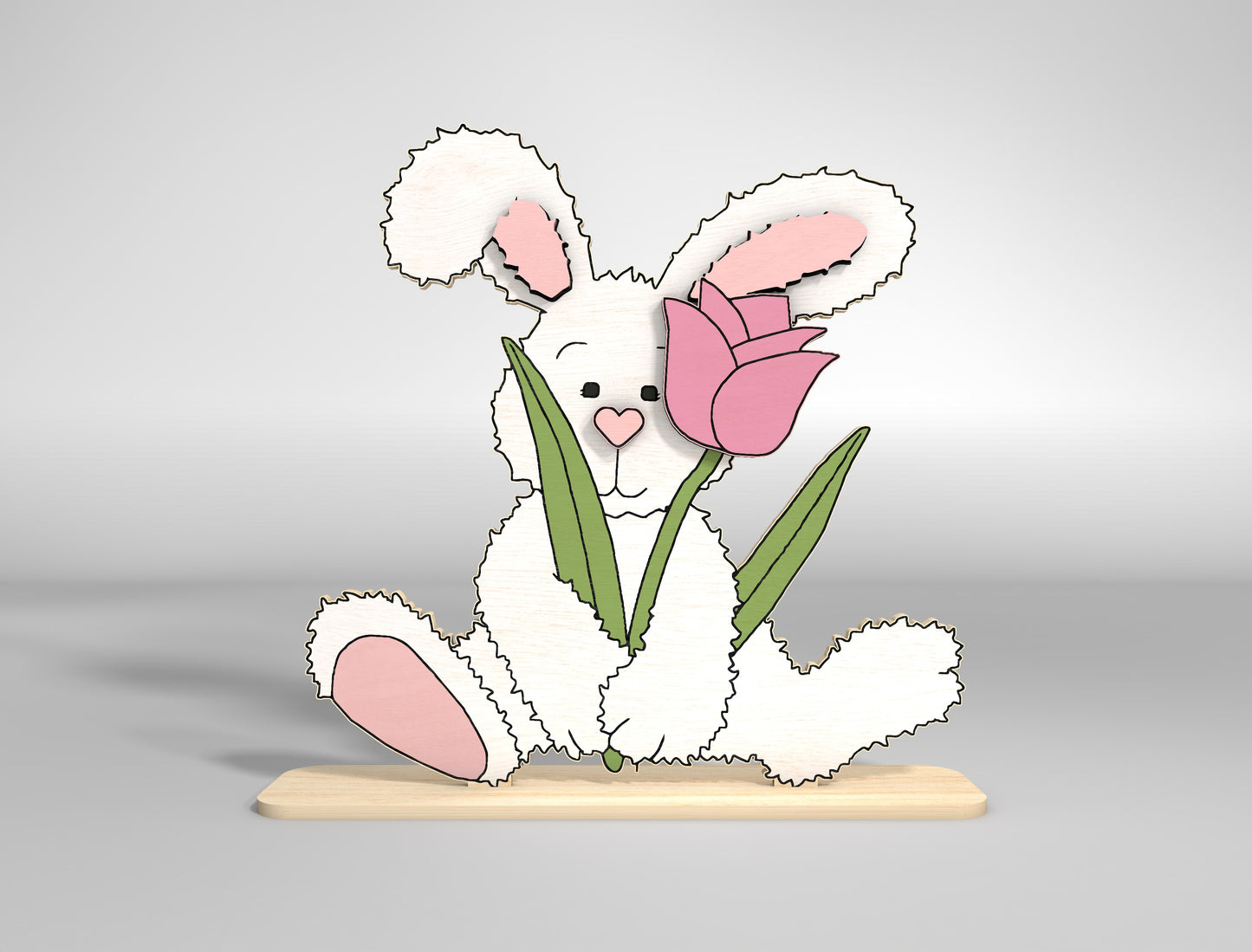 Easter Bunny Stand SVG Bundle Cute 6 Designs Laser Cut for LightBurn and xTool