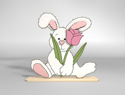 Easter Bunny Stand SVG Bundle Cute 6 Designs Laser Cut for LightBurn and xTool