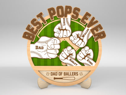 Best Dad Hands Fist Bump Sign SVG Laser Cut File for LightBurn and xTool