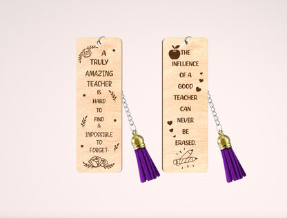 Teacher Bookmark SVG Bundle Laser Cut File for Glowforge and xTool