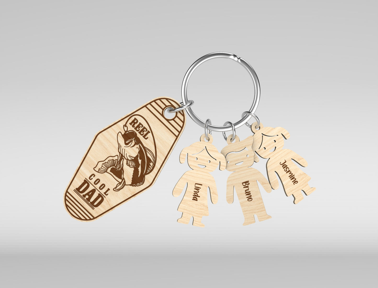 Father’s Day Fishing Keychain SVG Laser Cut File for Glowforge and xTool