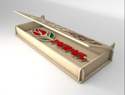 Mama Rose Gift Box SVG Wooden Keepsake Hidden Message for xTool