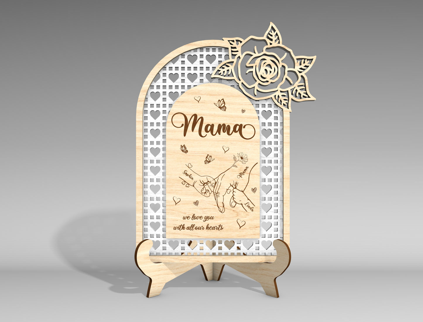 Floral Arch Mom Sign SVG Bundle Mother's Day for Glowforge and xTool