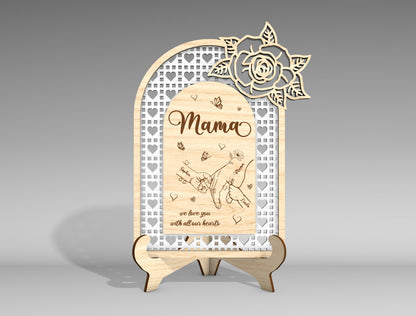 Floral Arch Mom Sign SVG Bundle Mother's Day for Glowforge and xTool