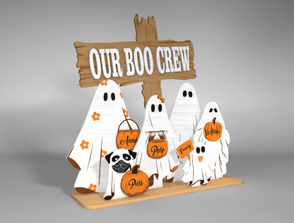 Personalized  Halloween Ghost Family Sign SVG Bundle Decor for Glowforge LightBurn